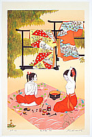 Ryusei Okamoto born 1949 - White Fox - Picnic 3 - artelino Art Auctions. Ryusei Okamoto born 1949 - White Fox - Picnic 3