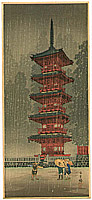 Hiroaki Takahashi 1871-1945 - Five Story Pagoda - artelino Art Auctions. Hiroaki Takahashi 1871-1945 - Five Story Pagoda