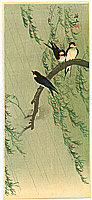 Sozan Ito 1884-? - Barn Swallows and Willow - artelino Art Auctions. Sozan Ito 1884-? - Barn Swallows and Willow