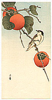 Gesso Yoshimoto 1881-1936 - Bird and Persimmons - artelino Art Auctions. Gesso Yoshimoto 1881-1936 - Bird and Persimmons