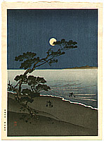 Yoshimune Arai 1873-1945 - Suma Beach at Night - artelino Art Auctions. Yoshimune Arai 1873-1945 - Suma Beach at Night