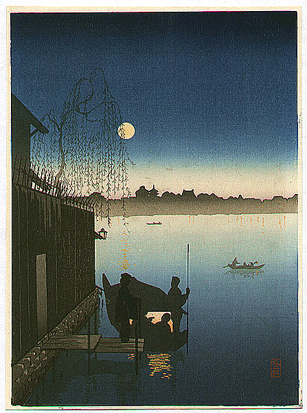 Eijiro Kobayashi active 1930's - Evening Cool on Sumida - artelino Art Auctions. Eijiro Kobayashi active 1930's - Evening Cool on Sumida