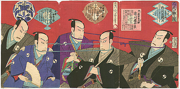 Chikashige Morikawa active ca. 1869-82 - Chushingura Neck Contest - Kabuki - artelino Art Auctions. Chikashige Morikawa active ca. 1869-82 - Chushingura Neck Contest - Kabuki