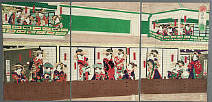 Yoshitora Utagawa active ca. 1840-1880 - Courtesans on Veranda