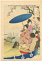 Gekko Ogata 1859-1920 - Cherry Viewing - Fujin Fuzoku Zukushi - artelino Art Auctions. Gekko Ogata 1859-1920 - Cherry Viewing - Fujin Fuzoku Zukushi