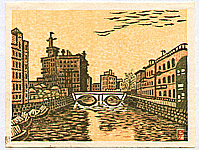 Unichi Hiratsuka 1895-1997 - Sukiya Bridge - Recollections of Tokyo - artelino Art Auctions. Unichi Hiratsuka 1895-1997 - Sukiya Bridge - Recollections of Tokyo