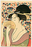 Utamaro Kitagawa 1750-1806 - Woman with Comb - artelino Art Auctions. Utamaro Kitagawa 1750-1806 - Woman with Comb