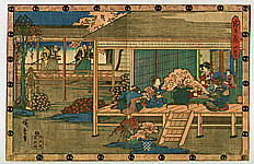 Hiroshige Ando 1797-1858 - Act. 4 - Chushingura - artelino Art Auctions. Hiroshige Ando 1797-1858 - Act. 4 - Chushingura