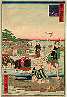 Ikkei Shosai ca. 1870 active - Cram Gathering - 36 Comics of the Famous Places in Tokyo - artelino Art Auctions. Ikkei Shosai ca. 1870 active - Cram Gathering - 36 Comics of the Famous Places in Tokyo