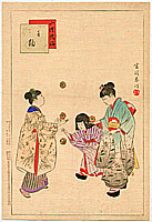 Shuntei Miyagawa 1873-1914 - Hand Balls - Children's Customs and Manners - artelino Art Auctions. Shuntei Miyagawa 1873-1914 - Hand Balls - Children's Customs and Manners