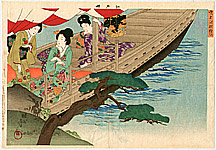 Chikanobu Toyohara 1838-1912 - Boat Excursion - Edo Nishiki - artelino Art Auctions. Chikanobu Toyohara 1838-1912 - Boat Excursion - Edo Nishiki