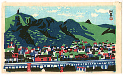 Hide Kawanishi 1894-1965 - Panoramic View of Seyama - artelino Art Auctions. Hide Kawanishi 1894-1965 - Panoramic View of Seyama