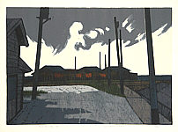 Ichiro Fukushima 1920-1975 - Scene at Mera - artelino Art Auctions. Ichiro Fukushima 1920-1975 - Scene at Mera