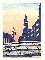 Yasu Kato born 1907 - Evening Glow in Venice - artelino Art Auctions. Yasu Kato born 1907 - Evening Glow in Venice
