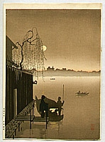 Eijiro Kobayashi active 1930's - Evening Cool on Sumida (Sepia) - artelino Art Auctions. Eijiro Kobayashi active 1930's - Evening Cool on Sumida (Sepia)