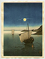 Yoshimune Arai 1873-1945 - Two Boats in Moonlight