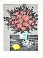 Fumio Fujita born 1933 - Red Flowers - B - artelino Art Auctions. Fumio Fujita born 1933 - Red Flowers - B