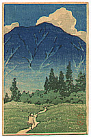 Hasui Kawase 1883-1957 - Towards a Blue Mountain - artelino Art Auctions. Hasui Kawase 1883-1957 - Towards a Blue Mountain