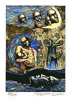 Yasue Koitabashi fl.ca. 1980s - Mother and the Future - lithograph - artelino Art Auctions. Yasue Koitabashi fl.ca. 1980s - Mother and the Future - lithograph