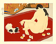 Toraji Ishikawa 1875-1964 - Beauty and Dog - artelino Art Auctions. Toraji Ishikawa 1875-1964 - Beauty and Dog