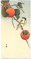 Gesso Yoshimoto 1881-1936 - Bird and Persimmons - artelino Art Auctions. Gesso Yoshimoto 1881-1936 - Bird and Persimmons
