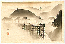 Insho Domoto 1891-1975 - Kiyomizu Temple in the Mist - artelino Art Auctions. Insho Domoto 1891-1975 - Kiyomizu Temple in the Mist