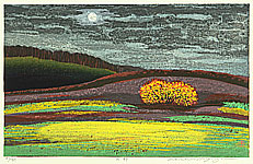 Waichi Hayashi born 1951 - Field under the Full Moon - artelino Art Auctions. Waichi Hayashi born 1951 - Field under the Full Moon