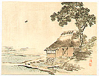 Bairei Kono 1844-1895 - House in the Rice Paddies - artelino Art Auctions. Bairei Kono 1844-1895 - House in the Rice Paddies