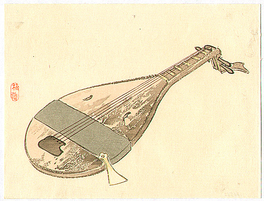Bairei Kono 1844-1895 - Biwa Lute - artelino Art Auctions. Bairei Kono 1844-1895 - Biwa Lute