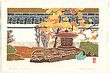 Toshi Yoshida 1911-1995 - Lanterns and Maples - artelino Art Auctions. Toshi Yoshida 1911-1995 - Lanterns and Maples
