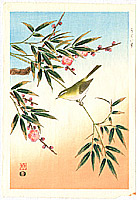 Shizuo Ashikaga fl.ca. 1950s - Bush Warbler - artelino Art Auctions. Shizuo Ashikaga fl.ca. 1950s - Bush Warbler