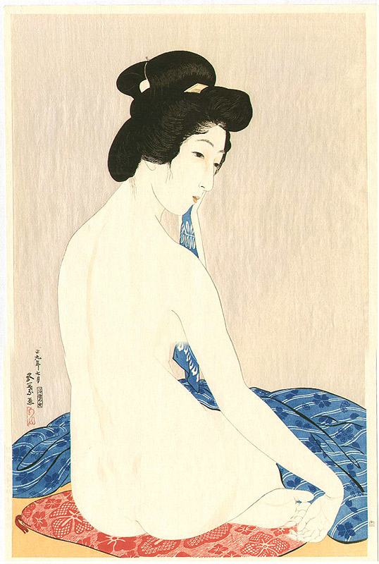 橋口五葉: Woman after a Bath - Artelino - 浮世絵検索