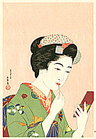 Goyo Hashiguchi 1880-1921 - Lady and Lip Stick - artelino Art Auctions. Goyo Hashiguchi 1880-1921 - Lady and Lip Stick