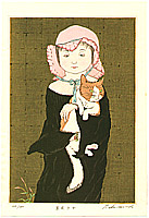 Ryusei Okamoto born 1949 - A Girl in Black - artelino Art Auctions. Ryusei Okamoto born 1949 - A Girl in Black