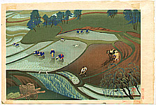 Bakufu Ono 1888-1976 - Rice Paddy - artelino Art Auctions. Bakufu Ono 1888-1976 - Rice Paddy