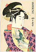 Utamaro Kitagawa 1750-1806 - Fan on Finger Tips - artelino Art Auctions. Utamaro Kitagawa 1750-1806 - Fan on Finger Tips