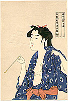 Utamaro Kitagawa 1750-1806 - Beauty Smoking - artelino Art Auctions. Utamaro Kitagawa 1750-1806 - Beauty Smoking