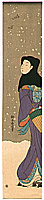 Harunobu Suzuki 1724-1770 - Woman in Snow - artelino Art Auctions. Harunobu Suzuki 1724-1770 - Woman in Snow