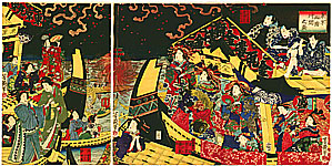 Yoshitsuya Koko 1822-1866 - Summer Fireworks at Ryogoku