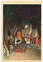Eisho Narazaki 1864-1936 - Inside the Asakusa Kannon Shrine - artelino Art Auctions. Eisho Narazaki 1864-1936 - Inside the Asakusa Kannon Shrine
