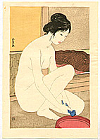 Goyo Hashiguchi 1880-1921 - Bathing - artelino Art Auctions. Goyo Hashiguchi 1880-1921 - Bathing