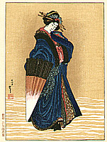 Hokusai Katsushika 1760-1849 - Beauty with Umbrella - artelino Art Auctions. Hokusai Katsushika 1760-1849 - Beauty with Umbrella