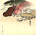 Zeshin Shibata 1807-1891 - Sea Food Fan - artelino Art Auctions. Zeshin Shibata 1807-1891 - Sea Food Fan