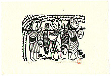 Sadao Watanabe 1913-1996 - Three Fishermen - Story of the Bible - artelino Art Auctions. Sadao Watanabe 1913-1996 - Three Fishermen - Story of the Bible