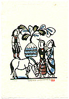Sadao Watanabe 1913-1996 - Borrowed Donkey - Story of the Bible - artelino Art Auctions. Sadao Watanabe 1913-1996 - Borrowed Donkey - Story of the Bible