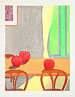 Yoshio Shoda fl.ca. 1980s - Scenery with Apples -1 - artelino Art Auctions. Yoshio Shoda fl.ca. 1980s - Scenery with Apples -1