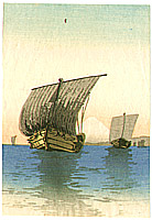 Unknown - Two Sail Boats and Mt. Fuji - artelino Art Auctions. Unknown - Two Sail Boats and Mt. Fuji