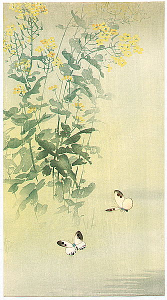 Unknown - Butterflies and Yellow Flower - artelino Art Auctions. Unknown - Butterflies and Yellow Flower