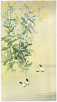 Unknown - Butterflies and Yellow Flower - artelino Art Auctions. Unknown - Butterflies and Yellow Flower