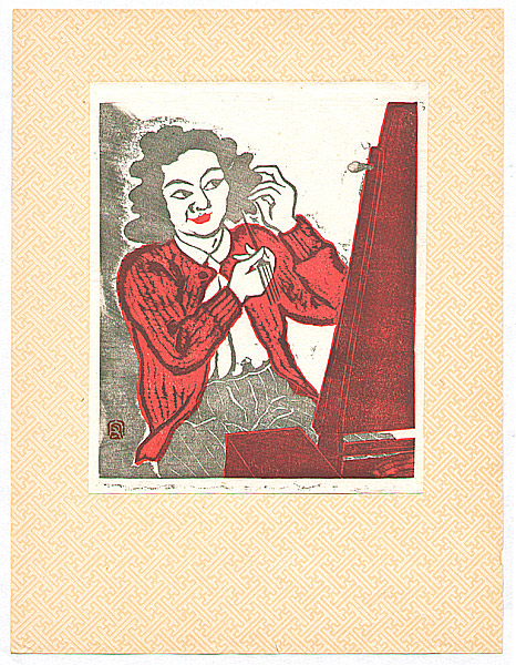 Doshun Mori 1909-1985 - Woman in Front of a Mirror - Ichimokushu Vol. 6 - artelino Art Auctions. Doshun Mori 1909-1985 - Woman in Front of a Mirror - Ichimokushu Vol. 6